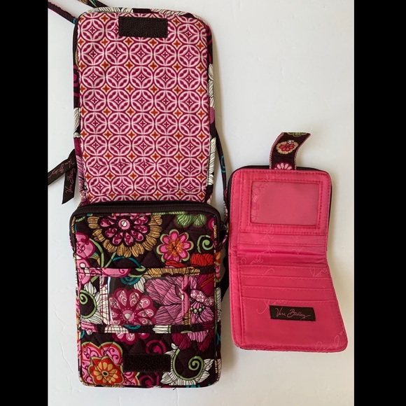 VERA BRADLEY CROSSBODY BAG & MATCHING WALLET - Picture 2 of 5